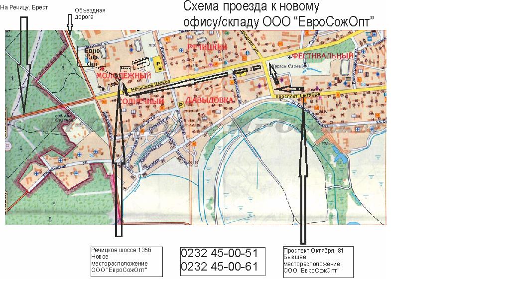 Речица брест карта